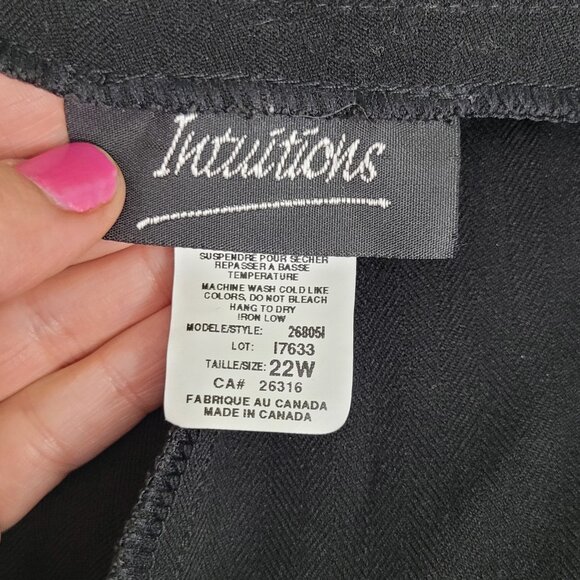 Intuitions Black Trousers Business Casual Wide Leg Dress Pant Plus Size 22W - Picture 7 of 13